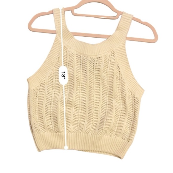 House of Morii open knit sweater tank cream small minimalist - Picture 4 of 8